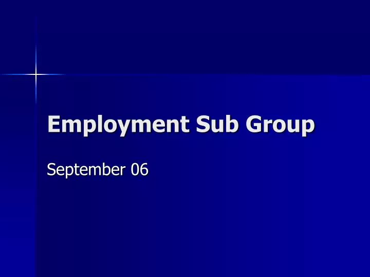 employment sub group