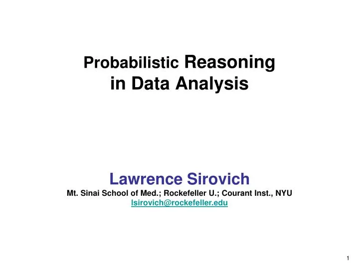 probabilistic reasoning in data analysis