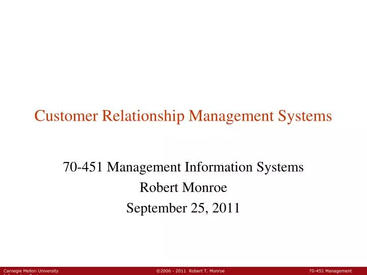 customer relationship management systems