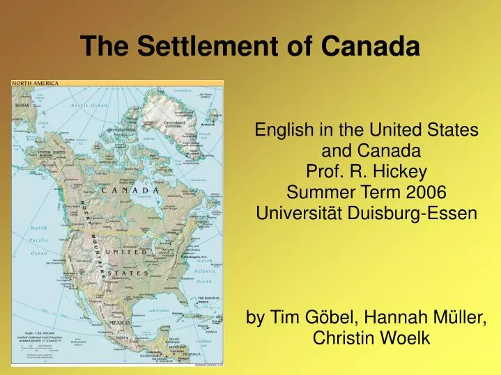 the settlement of canada