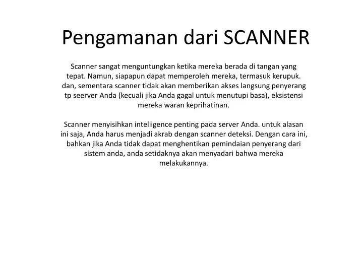 pengamanan dari scanner