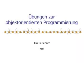 bungen zur objektorientierten programmierung