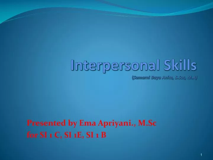 interpersonal skills sumarni bayu anita s sos m a