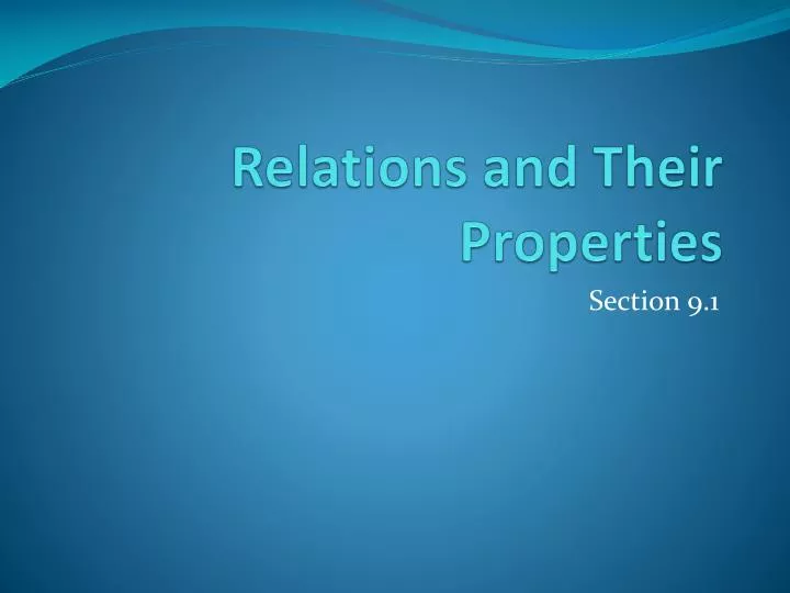 relations and their properties