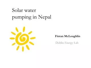Solar water pumping in Nepal