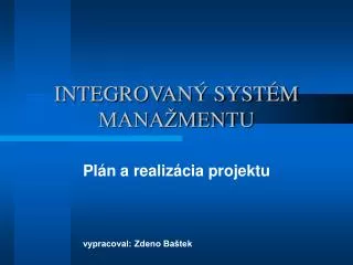 integrovan syst m mana mentu
