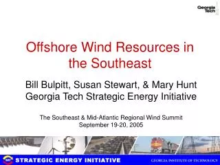 Offshore Wind Resources in the Southeast