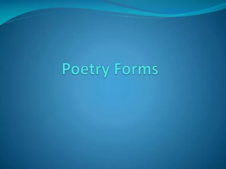 poetry forms