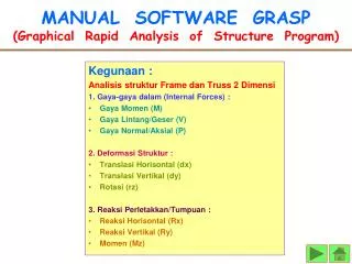 manual software grasp graphical rapid analysis of structure program