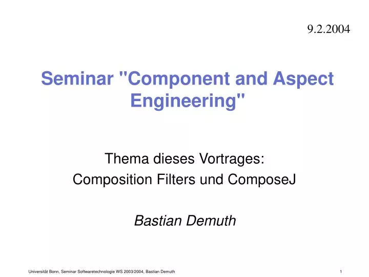 seminar component and aspect engineering