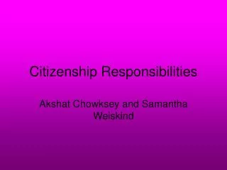 Citizenship Responsibilities