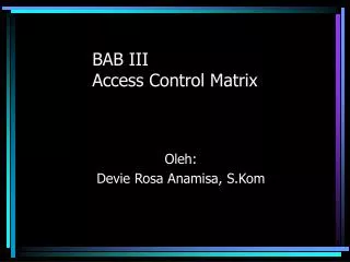 bab iii access control matrix
