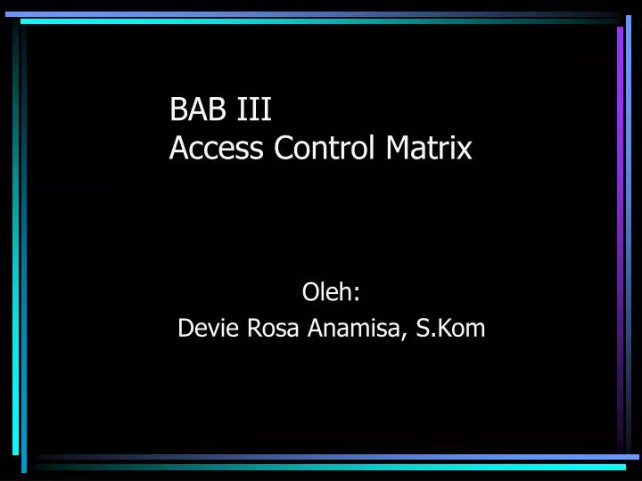 bab iii access control matrix