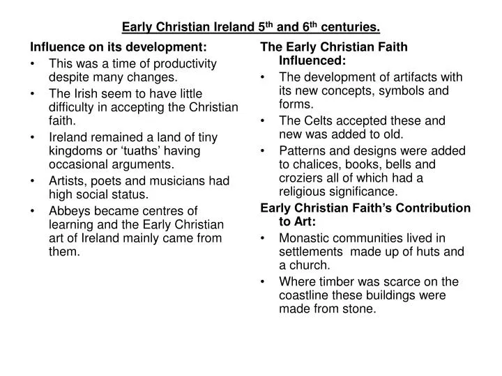 early christian ireland 5 th and 6 th centuries