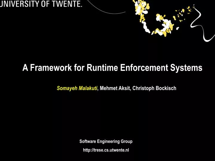 a framework for runtime enforcement systems