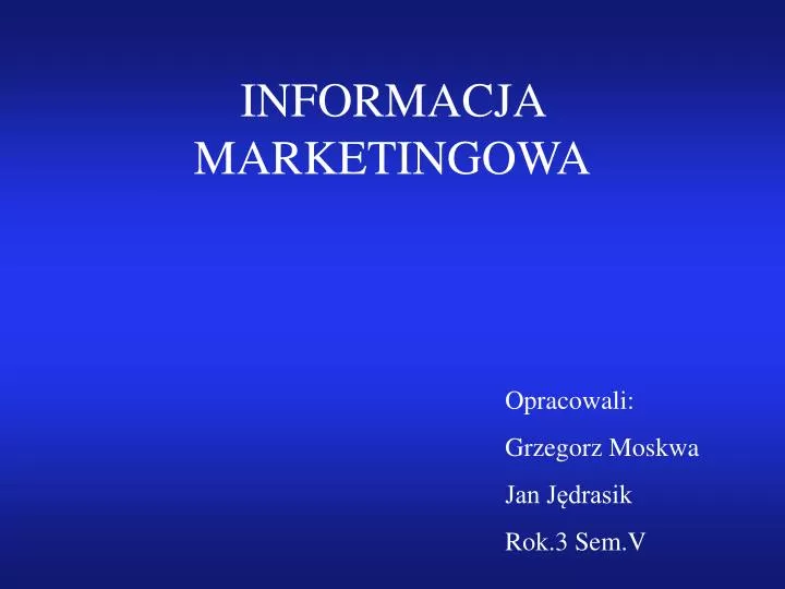 informacja marketingowa