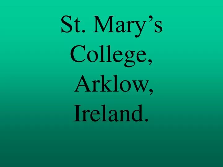 st mary s college arklow ireland
