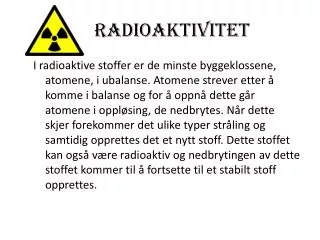 radioaktivitet