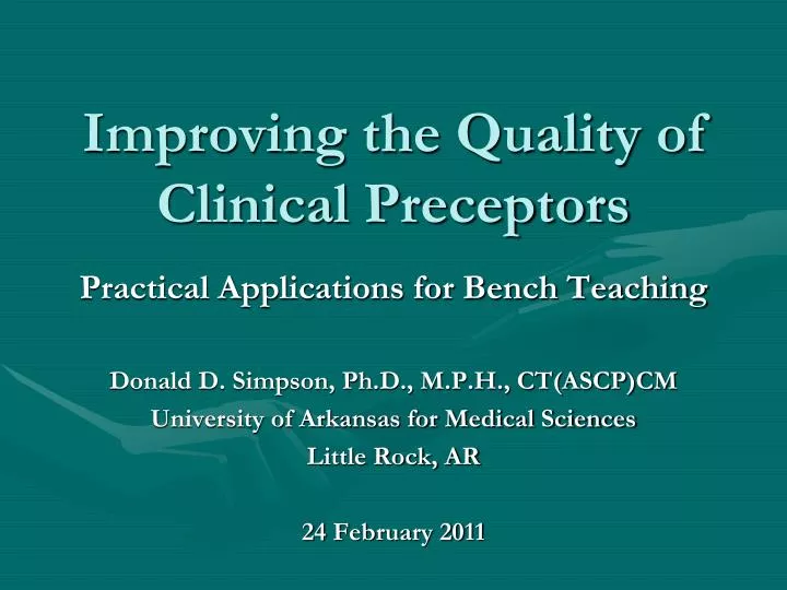 improving the quality of clinical preceptors