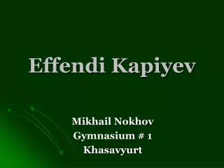Effendi Kapiyev