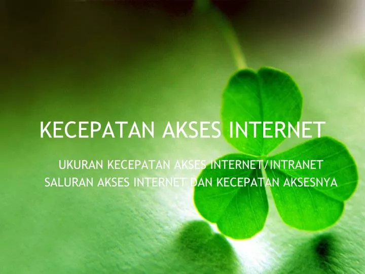 kecepatan akses internet