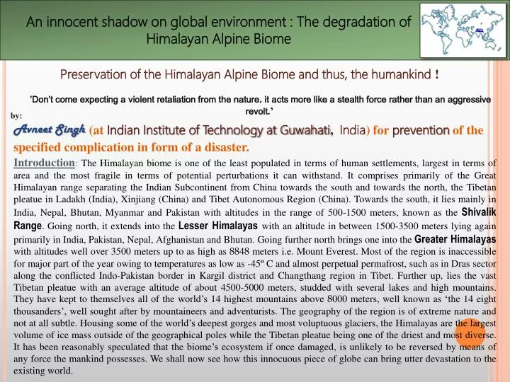 PPT - An innocent shadow on global environment : The degradation of ...