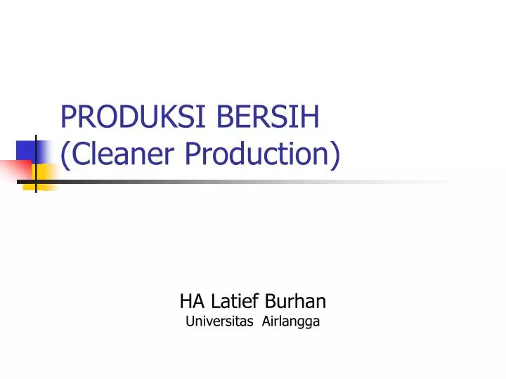 produksi bersih cleaner production