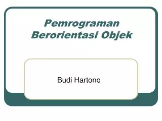 pemrograman berorientasi objek