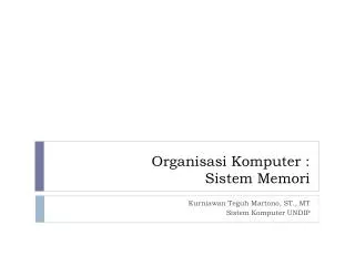 organisasi komputer sistem memori