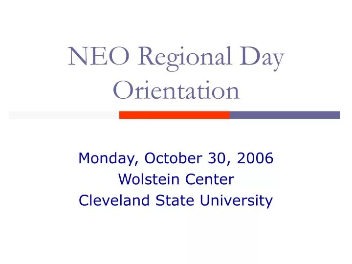 neo regional day orientation