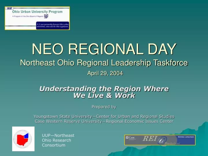 neo regional day northeast ohio regional leadership taskforce april 29 2004