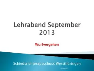 lehrabend september 2013