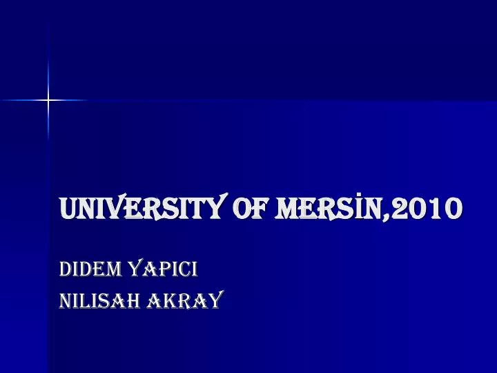 university of mers n 2010