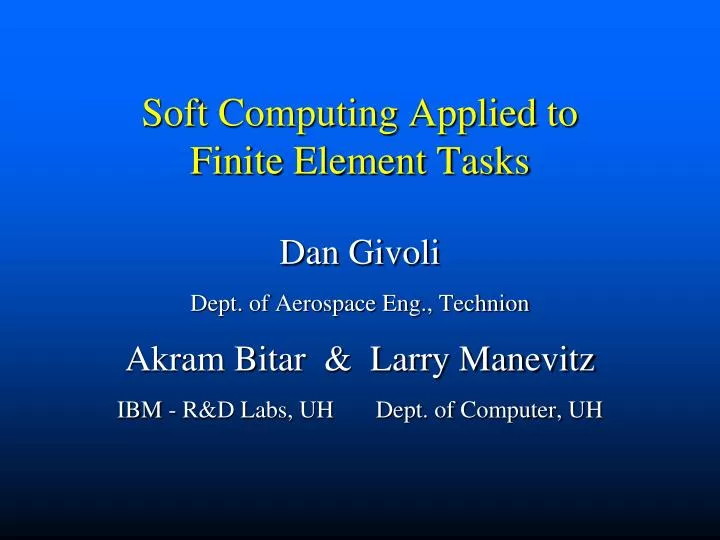 soft computing applied to finite element tasks