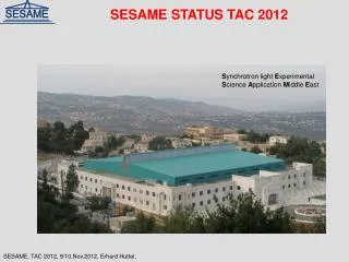 SESAME STATUS TAC 2012
