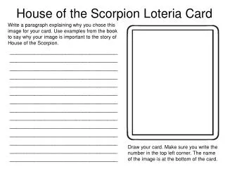 House of the Scorpion Loteria Card