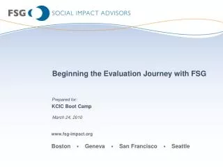 Beginning the Evaluation Journey with FSG