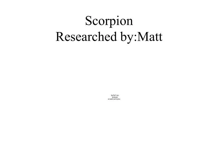 scorpion researched by matt
