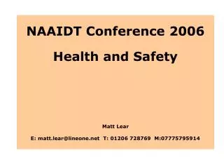 NAAIDT Conference 2006