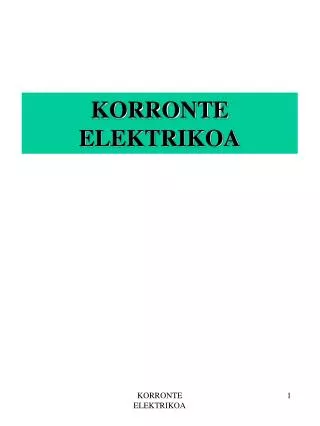 korronte elektrikoa