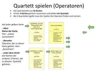 quartett spielen operatoren