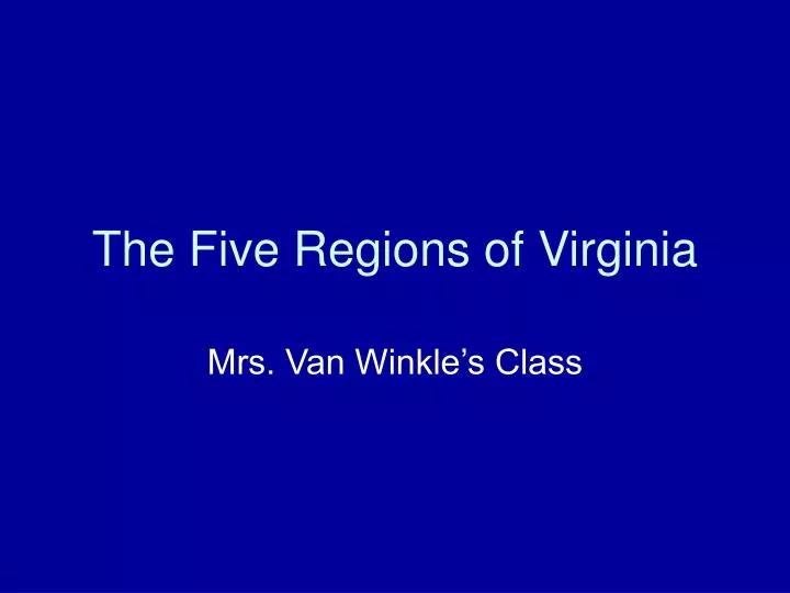 the five regions of virginia