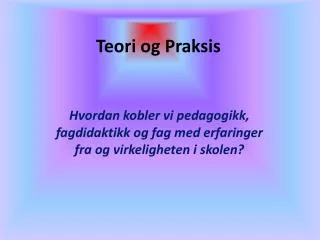 teori og praksis
