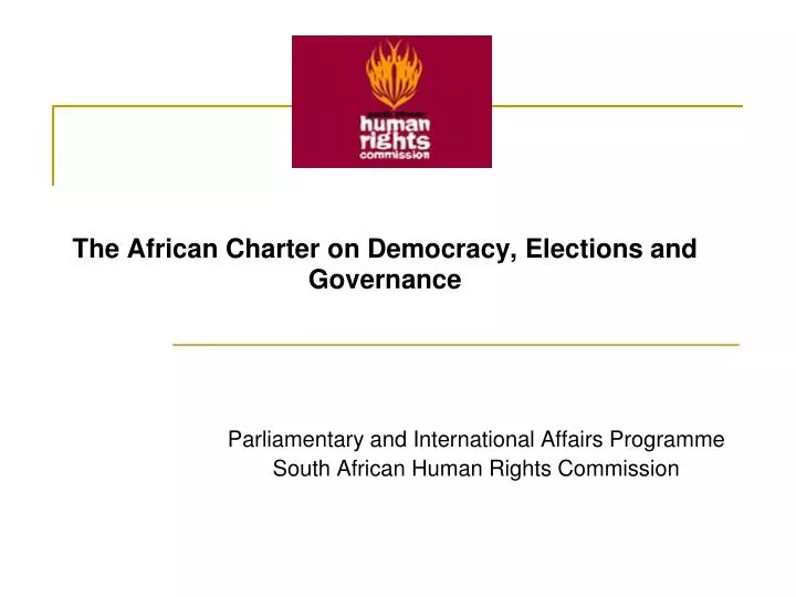 the african charter on democracy elections and governance