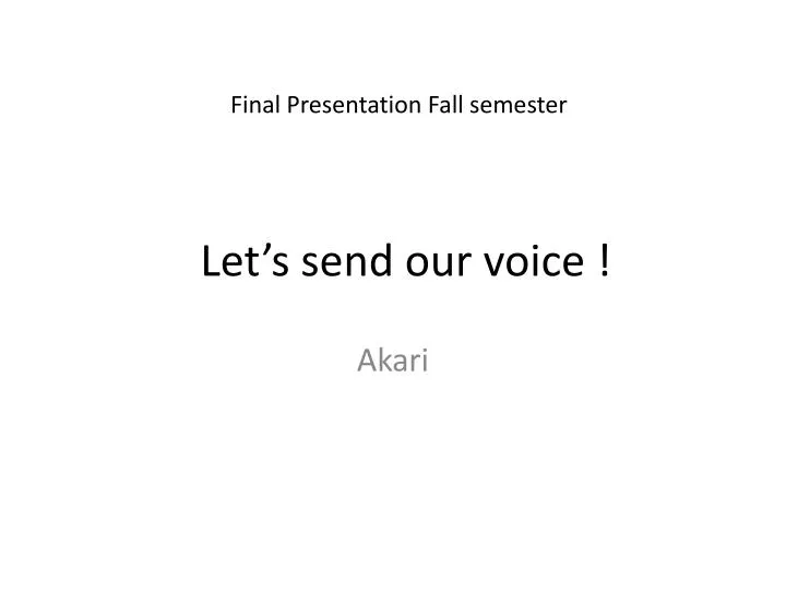 final presentation fall semester