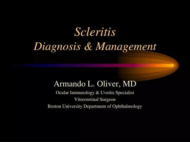 scleritis diagnosis management