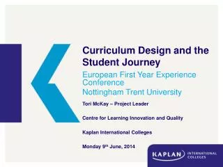 Curriculum Design and the Student Journey