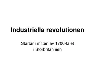 industriella revolutionen