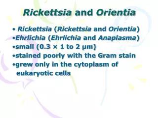 Rickettsia and Orientia