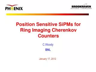 Position Sensitive SiPMs for Ring Imaging Cherenkov Counters